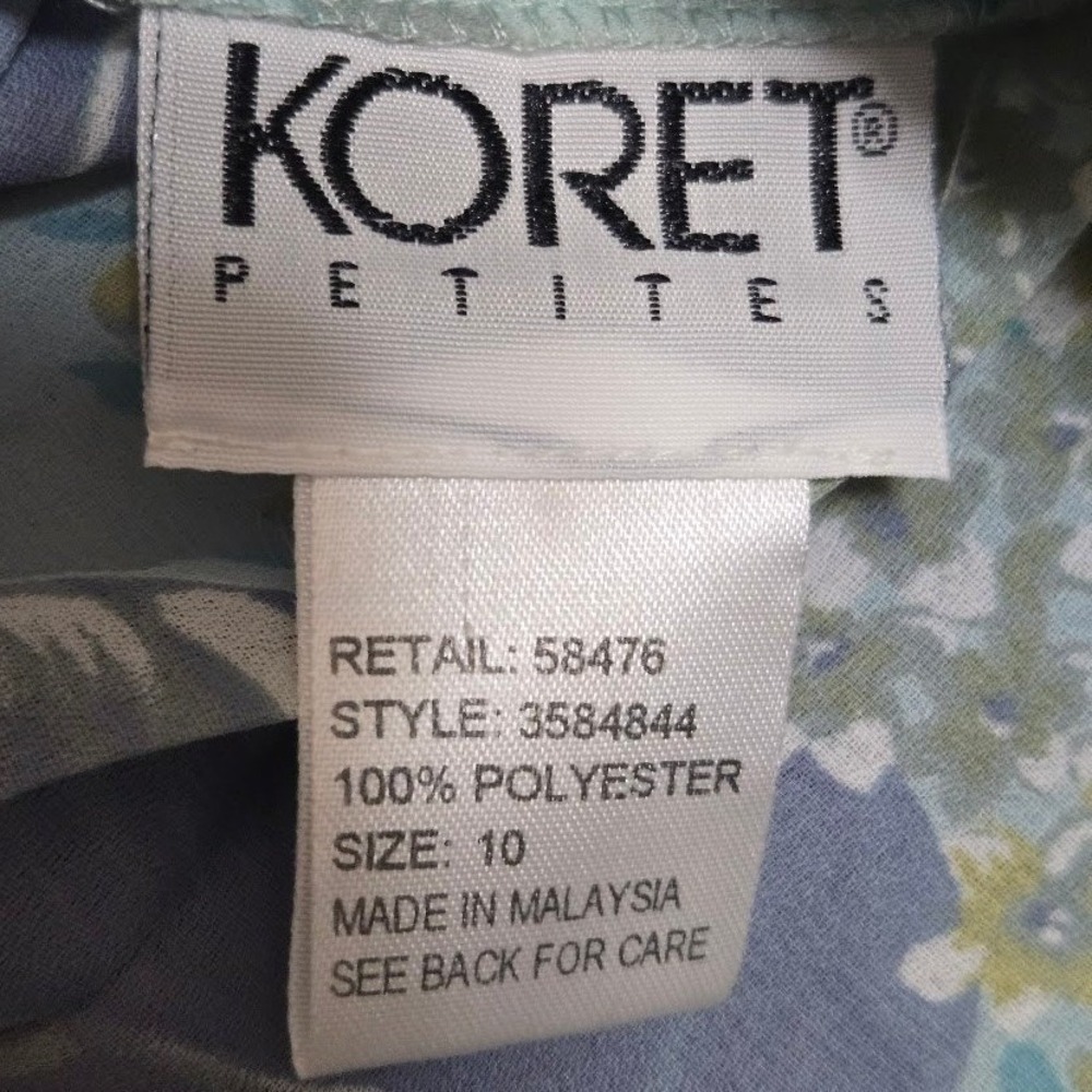 Koret Petites Women Skirt Floral Pleated Polyester Classic Casual Blue Size 10 - Picture 6 of 8